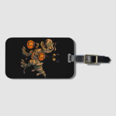 Black Cat Riding Mummy T-Rex - Niedliches Hallowee Gepäckanhänger (Vorderseite (Horizontal))