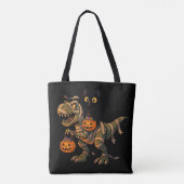 Black Cat Riding Mummy T-Rex - Niedliches Hallowee Tasche (Rückseite)