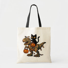 Black Cat Riding Mummy T-Rex - Niedliches Hallowee Tragetasche