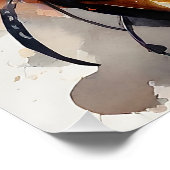 Black Cat Rock Star Leather Jacket Gitarre spielen Poster (Ecke)