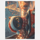 Black Cat Roller Untersetzer Weihnachten Fleecedecke (Vorderseite)