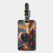 Black Cat Roller Untersetzer Weihnachten Gepäckanhänger (Vorderseite vertikal)