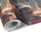 Black Cat Roller Untersetzer Weihnachten Geschenkpapier (Rolleneckpunkt)
