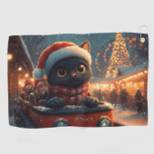 Black Cat Roller Untersetzer Weihnachten Golfhandtuch (Horizontal)