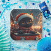 Black Cat Roller Untersetzer Weihnachten Pappteller (Party)