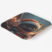 Black Cat Roller Untersetzer Weihnachten Pappteller (Gewinkelt)