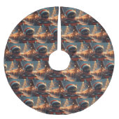 Black Cat Roller Untersetzer Weihnachten Polyester Weihnachtsbaumdecke (Vorderseite)