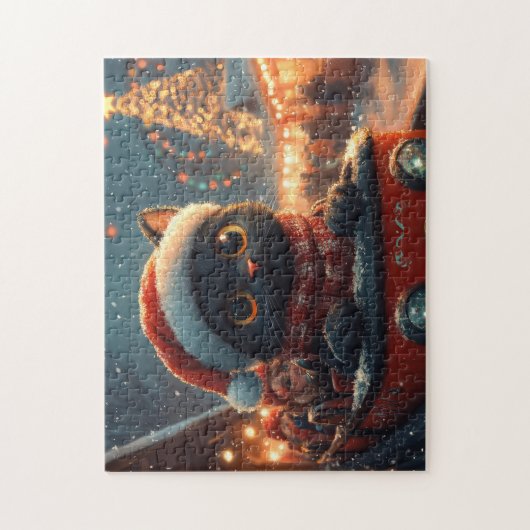 Black Cat Roller Untersetzer Weihnachten Puzzle (Vertikal)