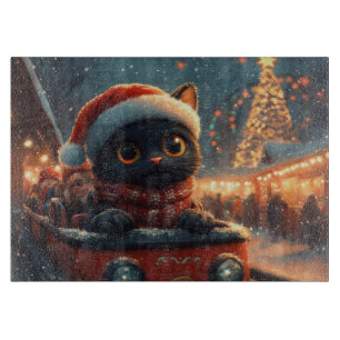 Black Cat Roller Untersetzer Weihnachten Schneidebrett