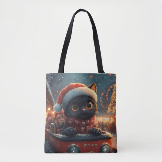 Black Cat Roller Untersetzer Weihnachten Tasche (Vorderseite)