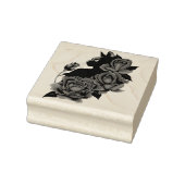 Black Cat Rote Rosen Lila Gummistempel (Stempel)