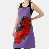 Black Cat Rote Rosen Lila Schürze (InSitu)