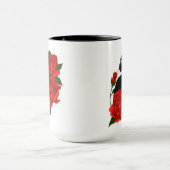 Black Cat Rote Rosen Tasse (Zentrum)