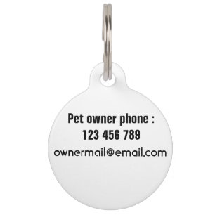 Black Cat Round Pet ID Tag Haustiermarke