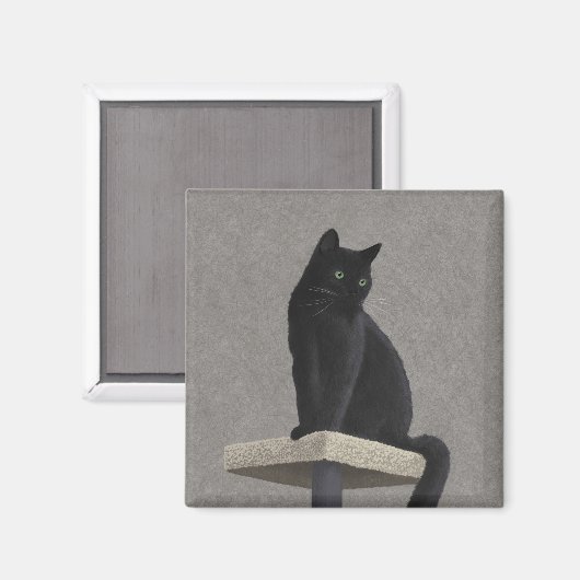 Black Cat Royalty Magnet (Vorderseite/Rückseite)