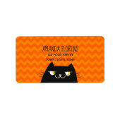 Black Cat Rücksendeadresse Adressaufkleber (Vorne)