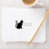 Black Cat Rücksendeadresse Adressaufkleber (Insitu)