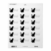 Black Cat Rücksendeadresse Adressaufkleber (Vorne)