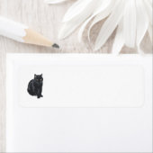 Black Cat Rücksendeadressen-Aufkleber (Insitu)