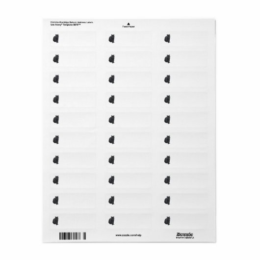 Black Cat Rücksendeadressen-Aufkleber (Vorne)