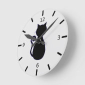 Black Cat Runde Wanduhr (Winkel)