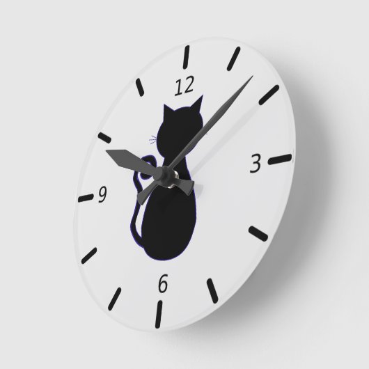 Black Cat Runde Wanduhr (Winkel)