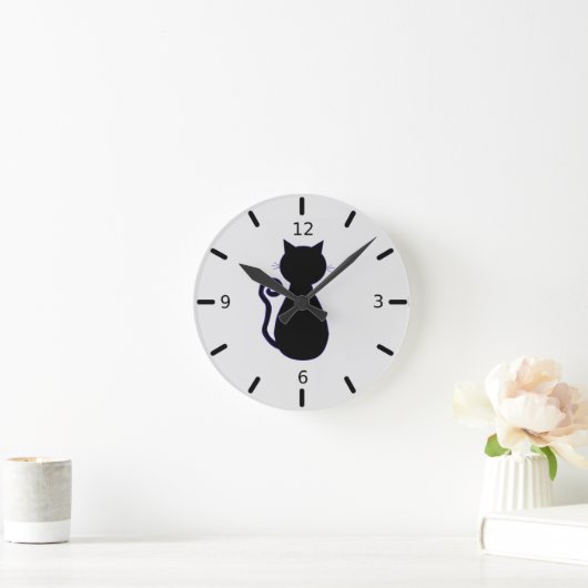 Black Cat Runde Wanduhr (Zuhause)