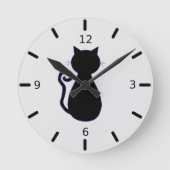 Black Cat Runde Wanduhr (Vorderseite)