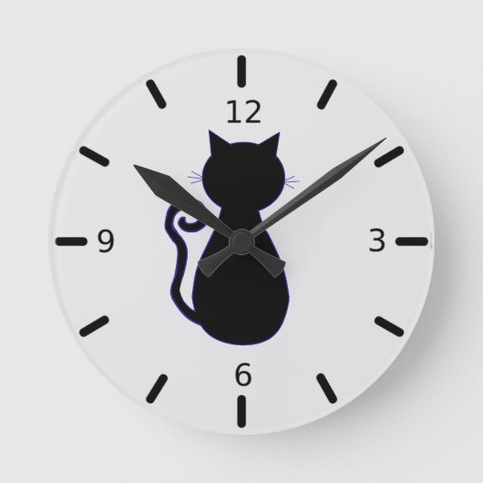 Black Cat Runde Wanduhr (Vorderseite)