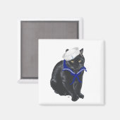 Black Cat Sailor Magnet (Vorderseite/Rückseite)