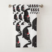 Black Cat Santa Badhandtuch Set (Insitu)