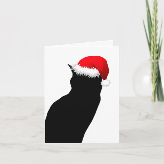 Black Cat Santa Happy Mitteilungskarten (Vorderseite)