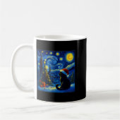Black Cat Santa Hat Van Gogh Starry Night Christma Kaffeetasse (Links)