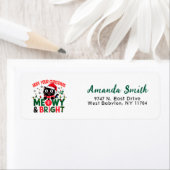 Black Cat Santa Meowy & Bright Return Address (Insitu)
