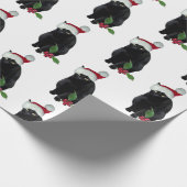 Black Cat Santa Wrapping Paper Geschenkpapier (Ecke)
