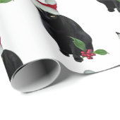 Black Cat Santa Wrapping Paper Geschenkpapier (Rolleneckpunkt)