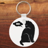 Black Cat Says No - Funny Cat Lover Gift Schlüsselanhänger (Vorderseite)