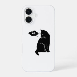 Black Cat Says No – Funny Cat Lover iPhone 16 Hülle