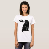 Black Cat Says No - Funny Cat Mom Cat Lover T-Shirt (Vorne ganz)