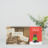 Black Cat Scarf Weihnachten Roter Streifen (Stehend Vorderseite)