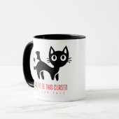 Black Cat Schwänze "zu niedlich, um dies zu sein" Tasse (Vorderseite Links)