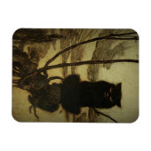 Black Cat Scowling Magnet (Horizontal)