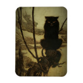 Black Cat Scowling Magnet (Vertikal)