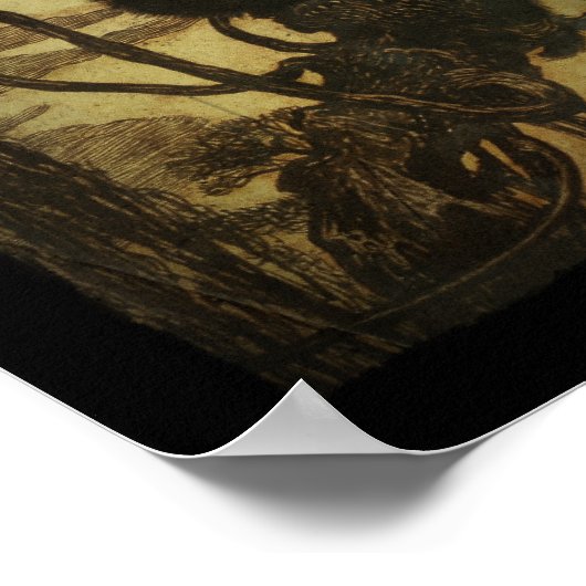 Black Cat Scowling Poster (Ecke)