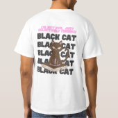 Black Cat – Selectively Friendly & Proud Funny Tee (Rückseite)