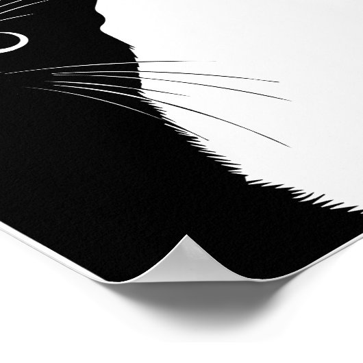 Black Cat Side Look Poster for Cate Lovers (Ecke)