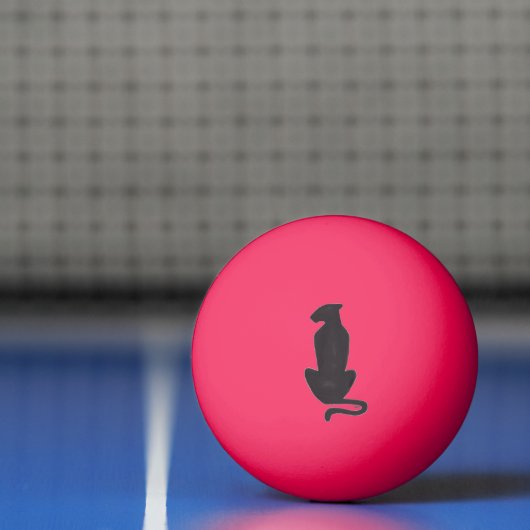 Black Cat Silhouette 1 sterne orange Glow Pong Bal Tischtennisball (Netto)
