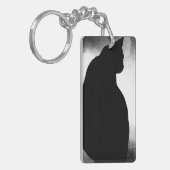 Black Cat Silhouette Acrylic Schlüsselanhänger (Vorderseite links)