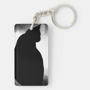 Black Cat Silhouette Acrylic Schlüsselanhänger
