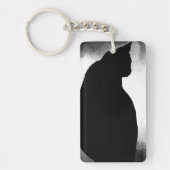 Black Cat Silhouette Acrylic Schlüsselanhänger (Vorderseite)